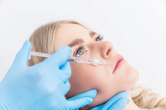 Aplicação de toxina botulínica na face​